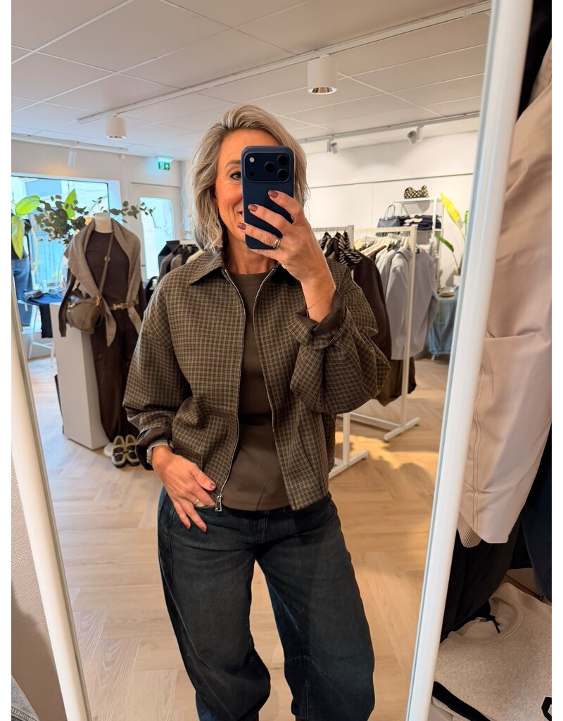 Feel Fashion Feel Blazer Amelia ruit Bruin