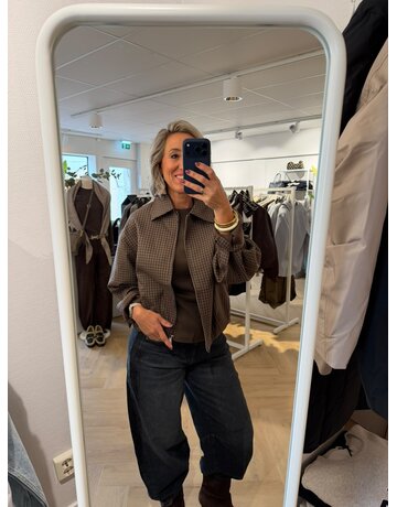 Feel Fashion Feel Blazer Amelia ruit Grijs