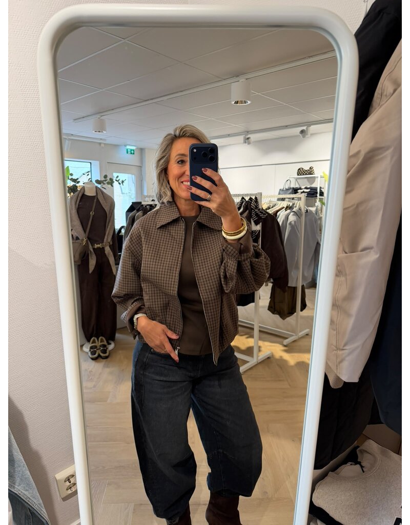 Feel Fashion Feel Blazer Amelia ruit Grijs