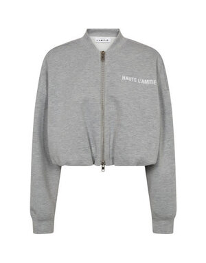 Haute L' Amitié HL Maxi Crop Zip Sweat Grey Mel.
