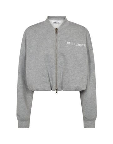 Haute L' Amitié HL Maxi Crop Zip Sweat Grey Mel.