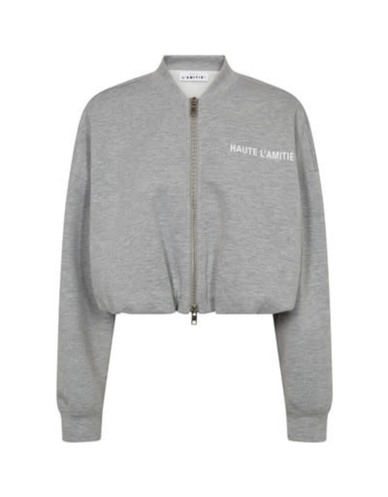 Haute L' Amitié HL Maxi Crop Zip Sweat Grey Mel.