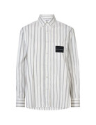 Haute L' Amitié HL  Crystal Heart Stripe Shirt White
