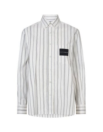 Haute L' Amitié HL  Crystal Heart Stripe Shirt White