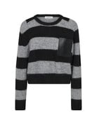 Haute L' Amitié HL Darcia Stripe Crop Pocket Knit Black/Grey