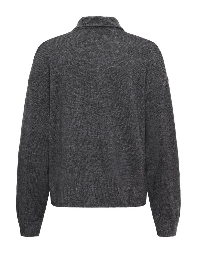 Soaked Soaked SLTone Polo Cardigan Grey Mel