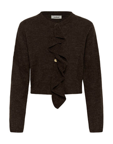 Soaked Soaked SLTuesday Ruffle Cardigan Mole Brown