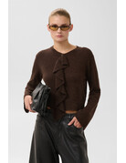 Soaked Soaked SLTuesday Ruffle Cardigan Mole Brown