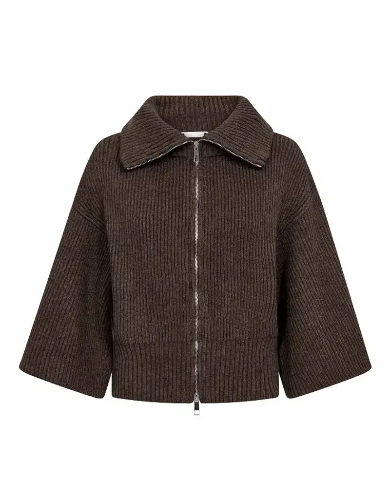 Co' Couture Co'Couture  RowCC Zip SS Knit Mocca
