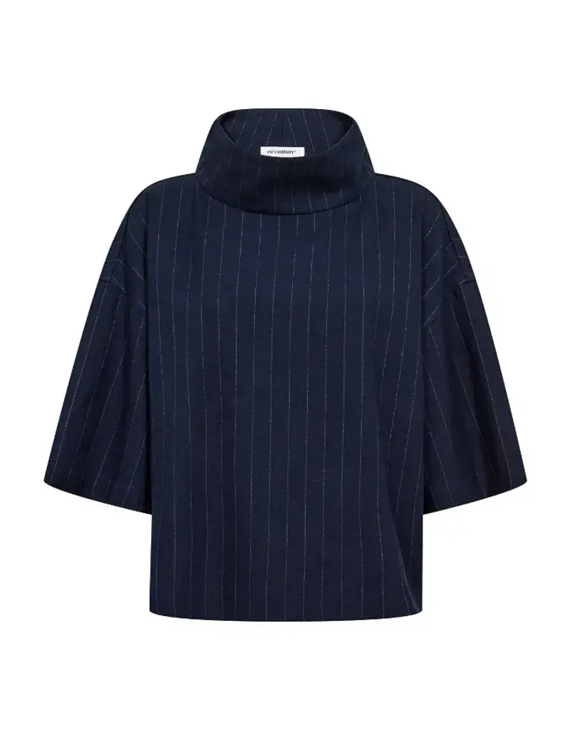 Co' Couture Co'Couture GabieCC Pin Funnel Neck Blouse Navy