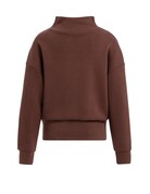 Yaya Yaya Sweatshirt hoge gedrapeerde halslijn Bitter Choc Red