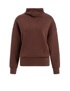 Yaya Yaya Sweatshirt hoge gedrapeerde halslijn Bitter Choc Red