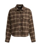 Yaya Yaya Flanellen blouse met Ruit Cocoa Brown des.