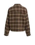 Yaya Yaya Flanellen blouse met Ruit Cocoa Brown des.