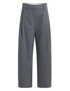 Yaya Yaya Geweven broek Rechte pijpen plooien Med Grey Mel