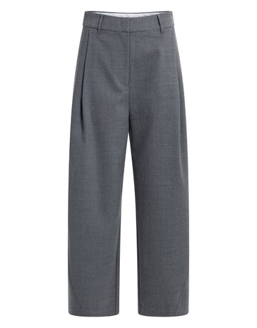 Yaya Yaya Geweven broek Rechte pijpen plooien Med Grey Mel