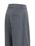 Yaya Yaya Geweven broek Rechte pijpen plooien Med Grey Mel