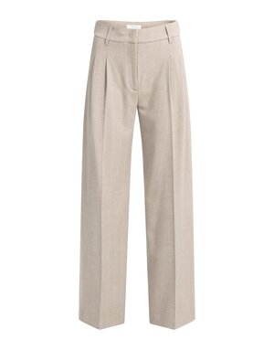 Yaya Yaya Zachte geweven broek wijde pijpen Beige Mel.
