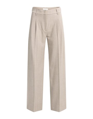 Yaya Yaya Zachte geweven broek wijde pijpen Beige Mel.