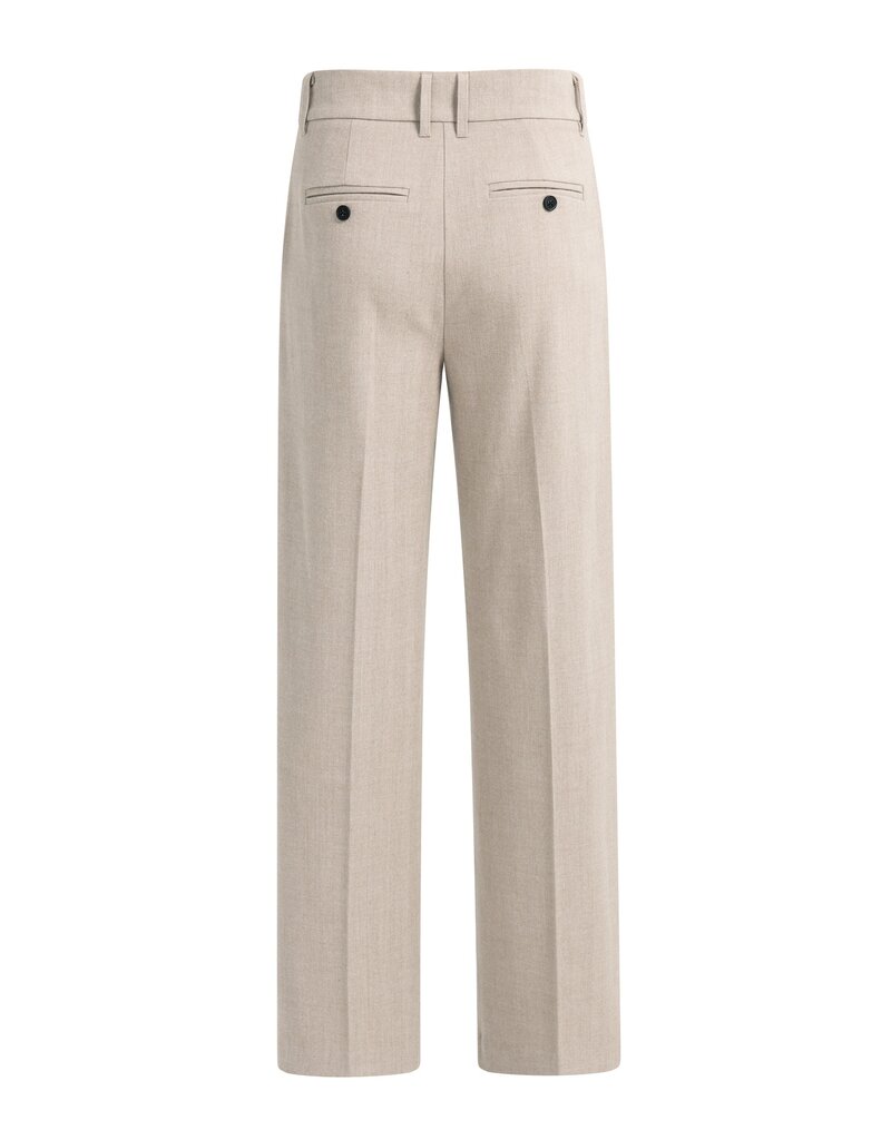 Yaya Yaya Zachte geweven broek wijde pijpen Beige Mel.