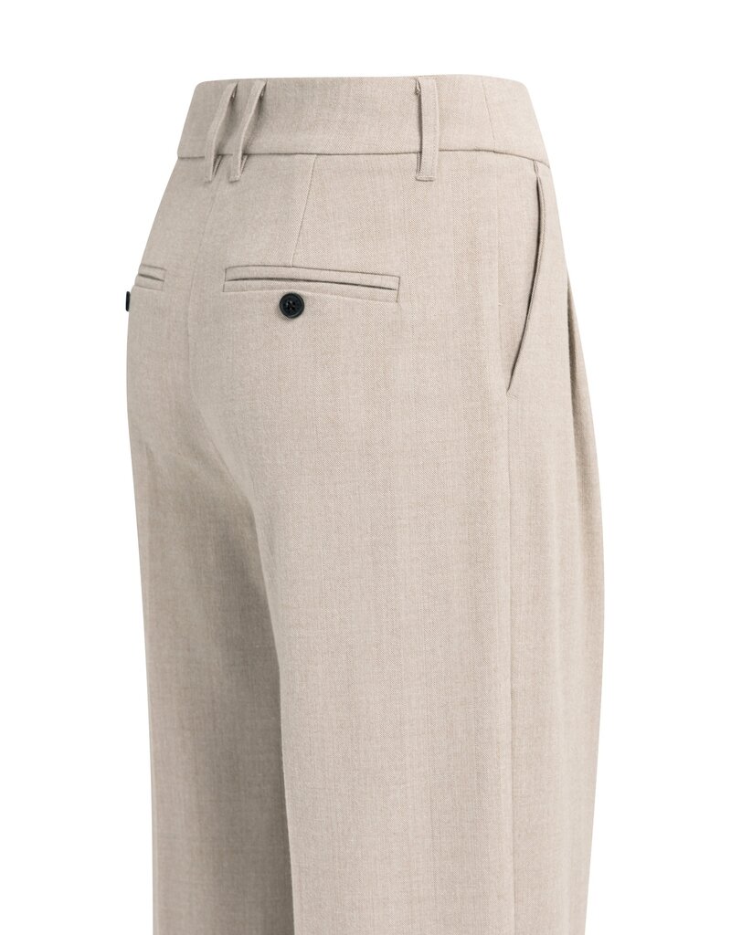 Yaya Yaya Zachte geweven broek wijde pijpen Beige Mel.
