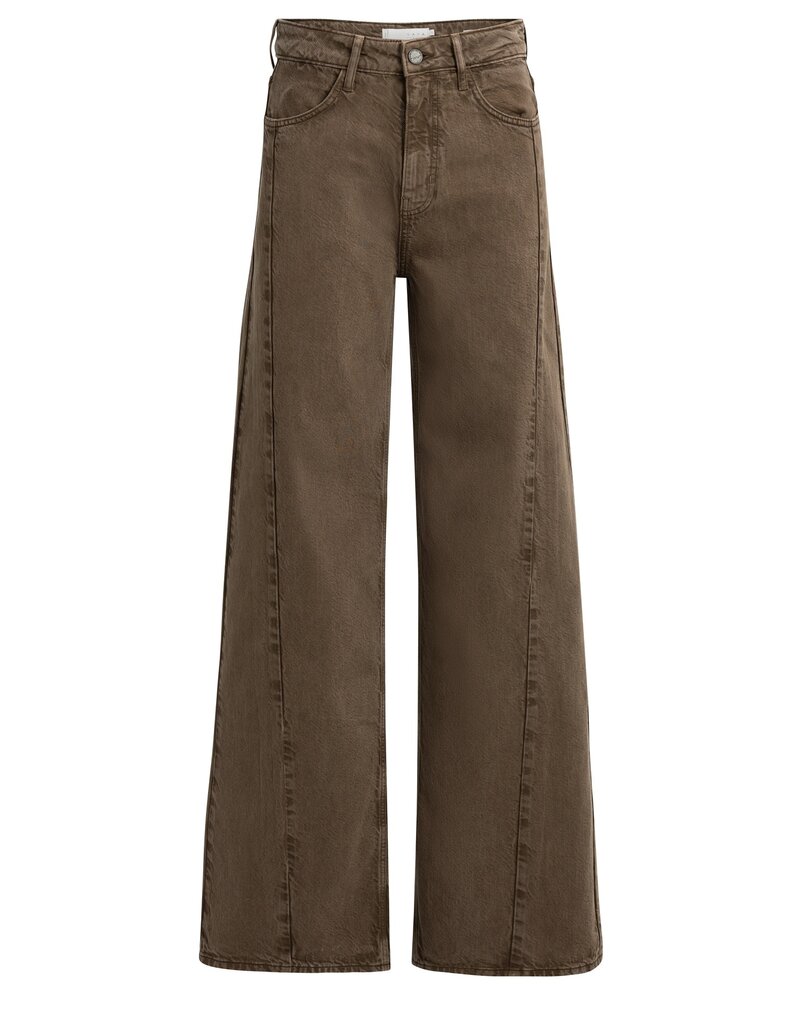 Yaya Yaya Jeans hoge taille wijde  pijpen - L34 Cocoa Brown