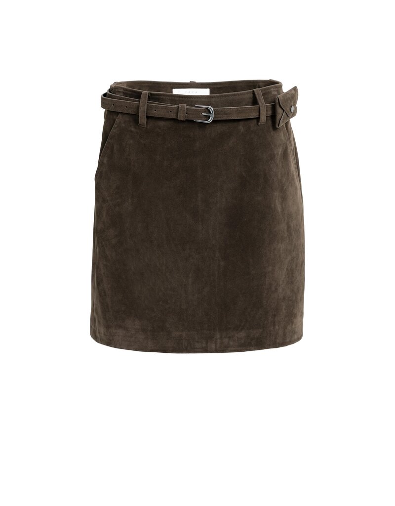 Yaya Yaya Suède minirok met riem Del.Brown
