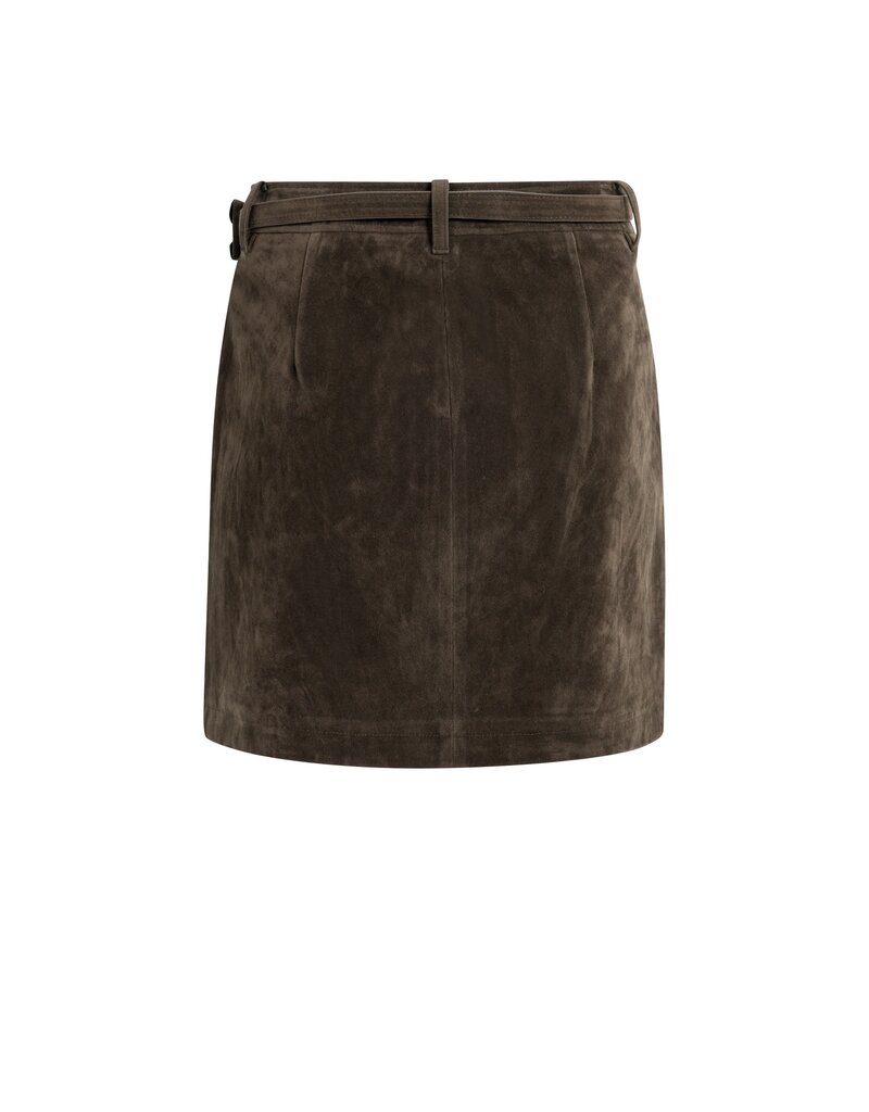Yaya Yaya Suède minirok met riem Del.Brown