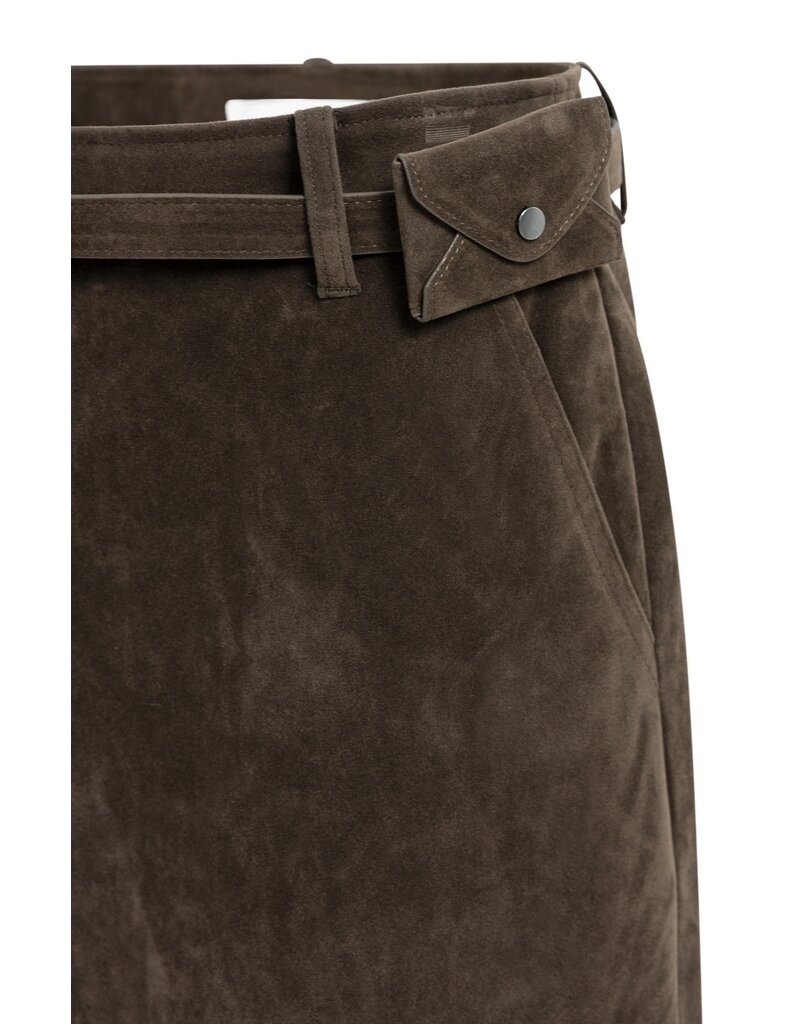 Yaya Yaya Suède minirok met riem Del.Brown