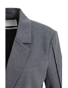 Yaya Yaya Geweven wikkelblazer met riemdetails Med Grey Mel