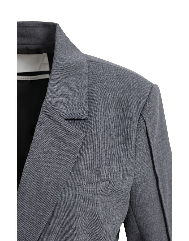 Yaya Yaya Geweven wikkelblazer met riemdetails Med Grey Mel