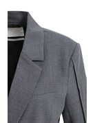 Yaya Yaya Geweven wikkelblazer met riemdetails Med Grey Mel