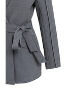 Yaya Yaya Geweven wikkelblazer met riemdetails Med Grey Mel