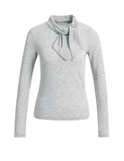 Yaya Yaya Top met lange mouwen sjaalkraag Gray Mel
