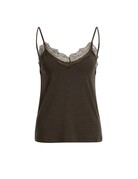 Yaya Yaya Jersey singlet met kanten rand Del.Brown
