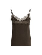 Yaya Yaya Jersey singlet met kanten rand Del.Brown