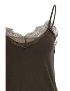 Yaya Yaya Jersey singlet met kanten rand Del.Brown