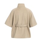 Yaya Yaya Zachte wollen poncho-jas ribboord Pure Cashm. Grey