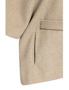 Yaya Yaya Zachte wollen poncho-jas ribboord Pure Cashm. Grey