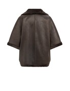Yaya Yaya Oversized omkeerbare mouwloze  jas van imitatiebont Del.Brown