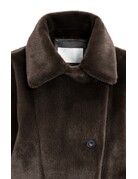 Yaya Yaya Oversized omkeerbare mouwloze  jas van imitatiebont Del.Brown