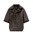 Yaya Yaya Oversized omkeerbare mouwloze  jas van imitatiebont Del.Brown