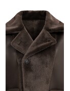Yaya Yaya Oversized omkeerbare mouwloze  jas van imitatiebont Del.Brown