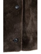 Yaya Yaya Oversized omkeerbare mouwloze  jas van imitatiebont Del.Brown