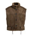 Yaya Yaya Oversized bodywarmer imitatiebont Cocoa Brown