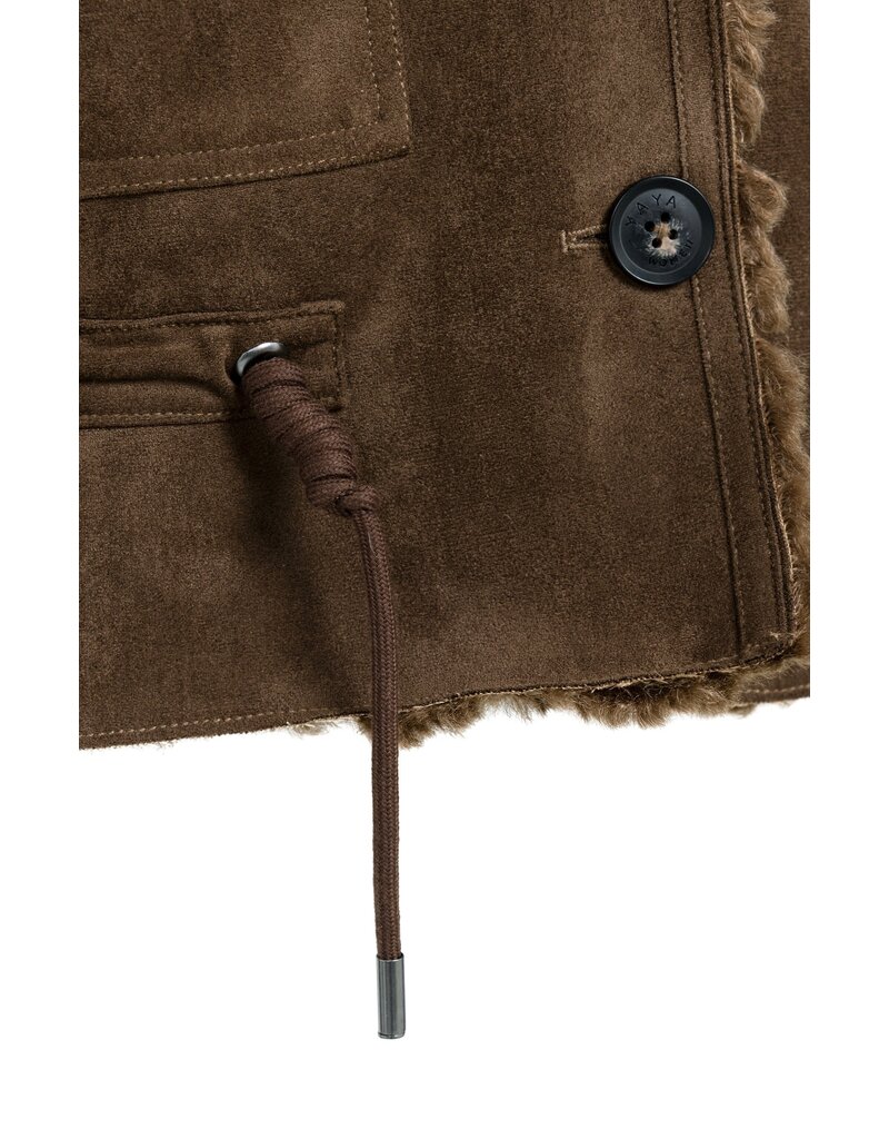 Yaya Yaya Oversized bodywarmer imitatiebont Cocoa Brown