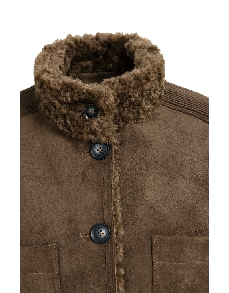 Yaya Yaya Oversized bodywarmer imitatiebont Cocoa Brown