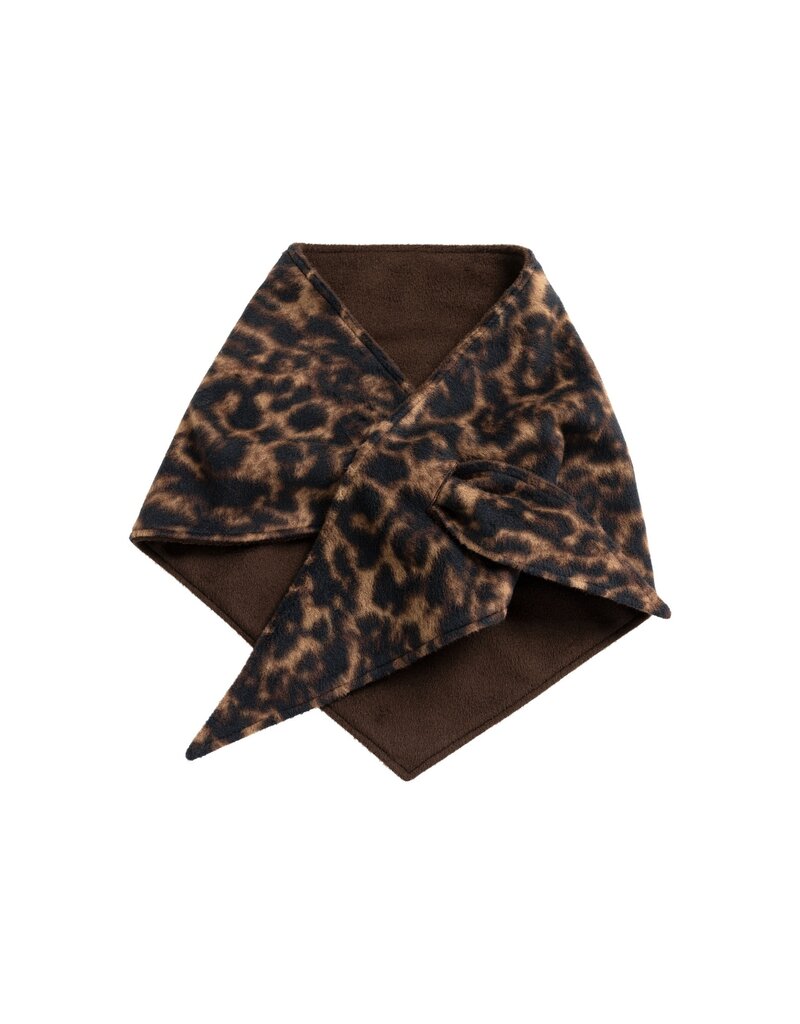 Yaya Yaya Shawl triangle Leopard cocoa brown