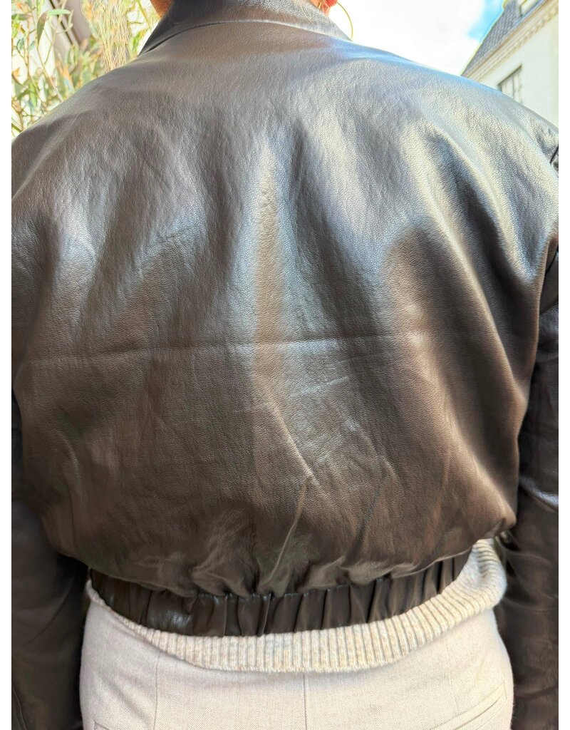 Co' Couture Co'Couture GittCC Crop Blazer Dark Brown