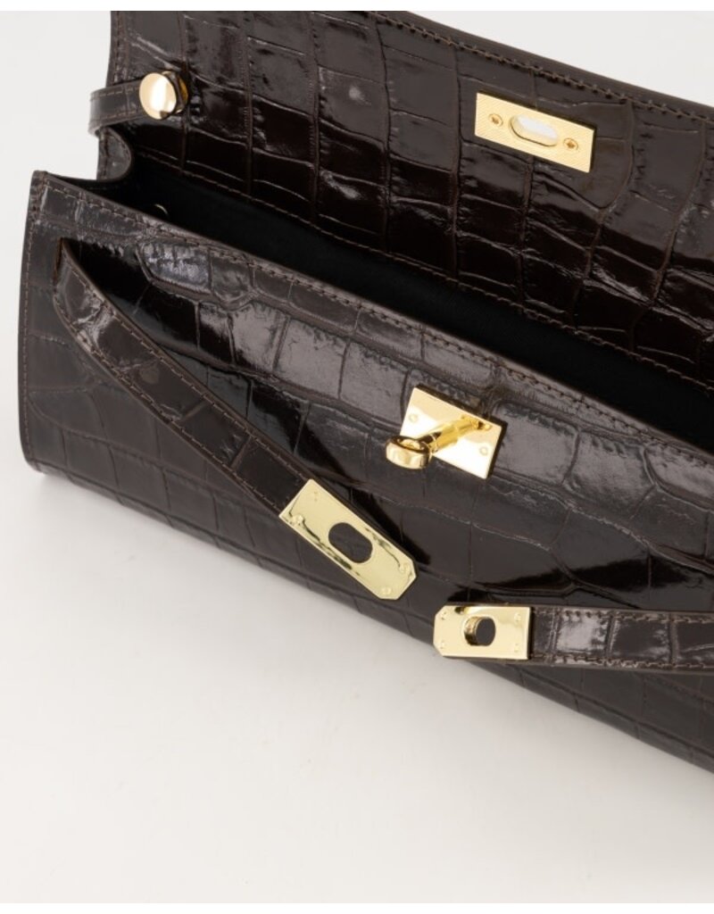 Feel Fashion Feel Tas Palermo Croco Donkerbruin